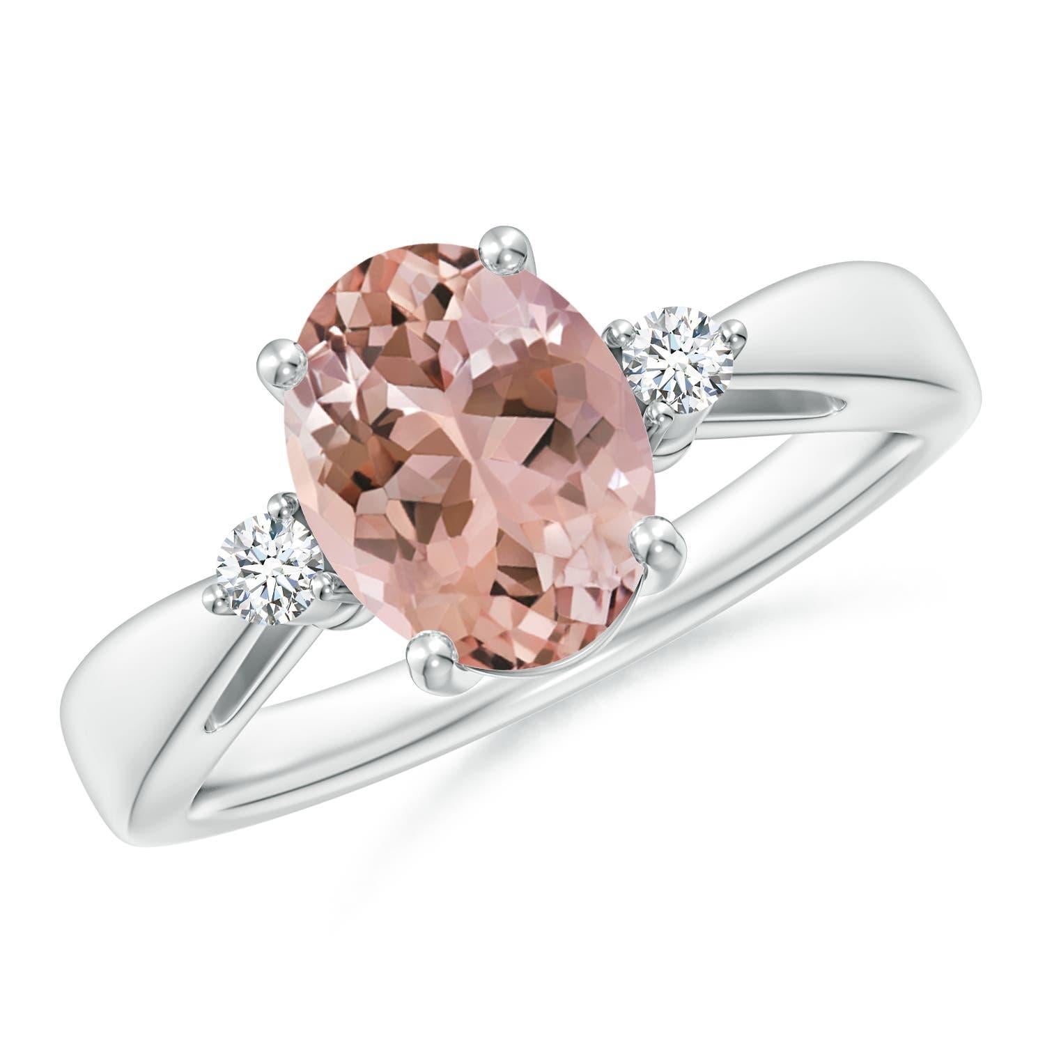 Angara natürlichen 1,65 kt Morganit Solitär-Ring mit Diamant in 14K massivem Gold im Angebot 1