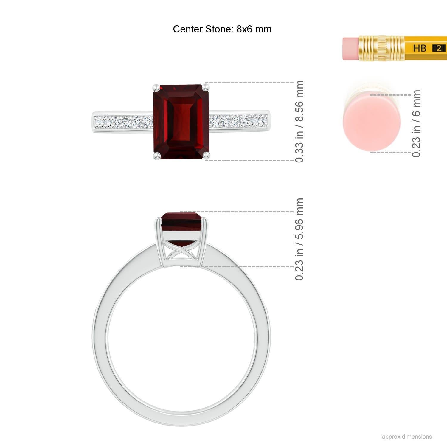 Women's Angara Natural 1.8 ct Garnet Cocktail Ring with Diamonds in 14K Solid Gold For Sale