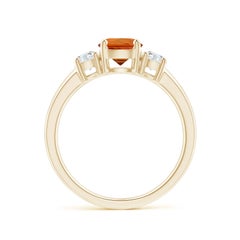 Angara natürlichen 1ct Orange Saphir und Diamant Verlobungsring in 14K massivem Gold