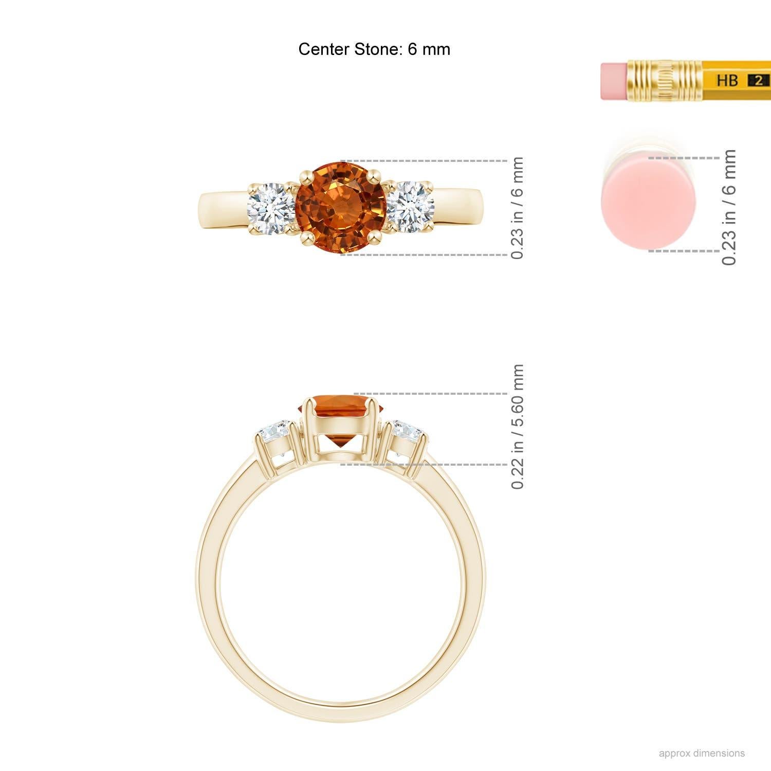 Angara natürlichen 1ct Orange Saphir und Diamant Verlobungsring in 14K massivem Gold im Zustand „Neu“ im Angebot in Los Angeles, CA