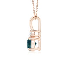 Angara Natural 1ct Teal Montana Sapphire & Diamond Solitaire Pendant in 14K Gold
