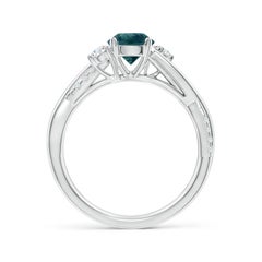 Angara Natural 1ct Teal Montana Sapphire Diamond Twisted Vine in 14K Solid Gold