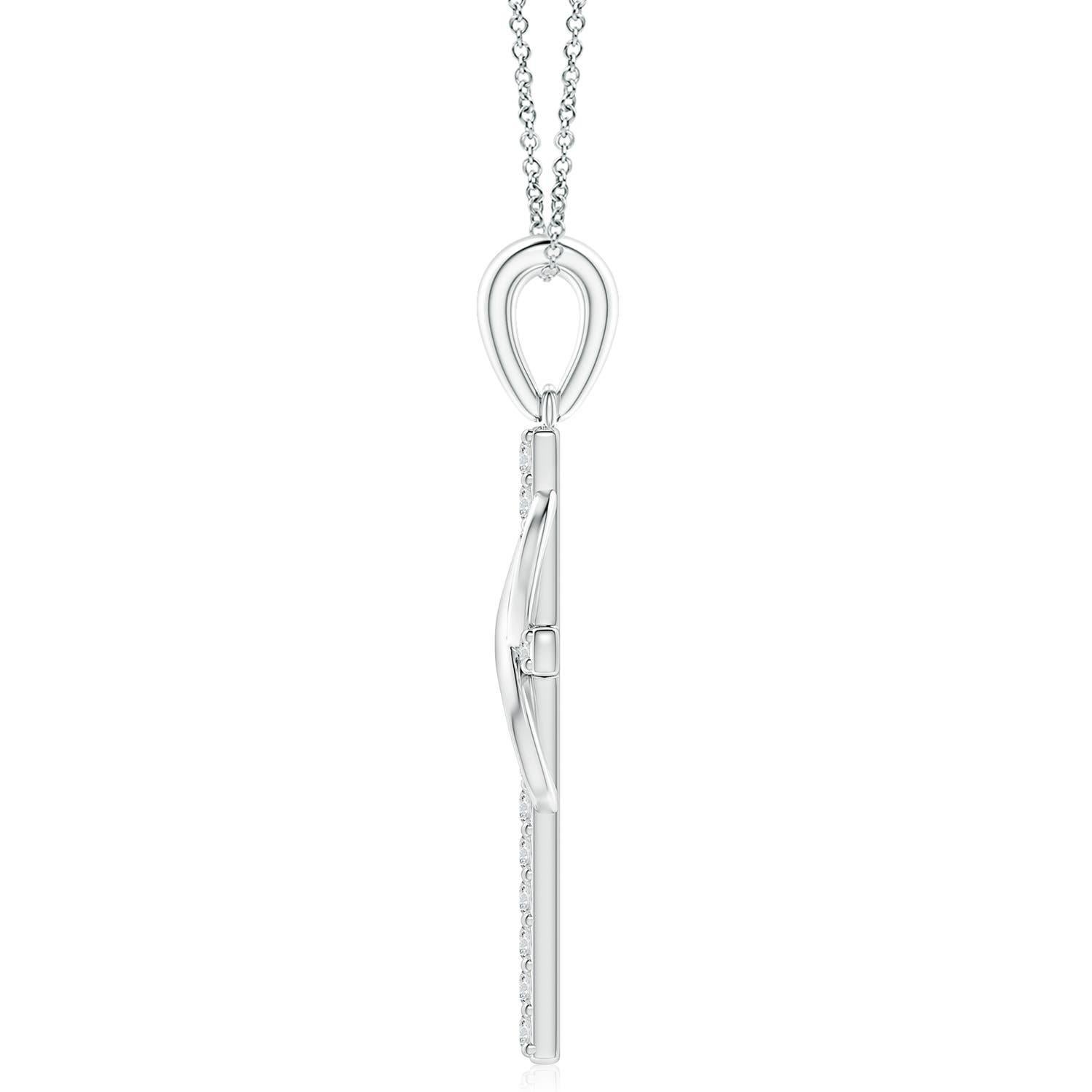 Colgante Cruz e Infinito de Diamante Natural Angara de 2 ct en Oro Blanco de 14K Corte redondo en venta