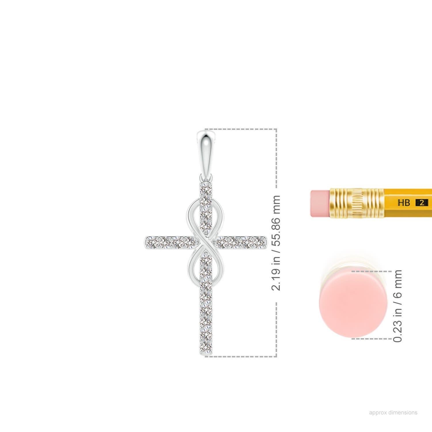 Angara Colgante Cruz e Infinito de Diamantes Naturales de 2 ct en Platino para Mujer Corte redondo en venta