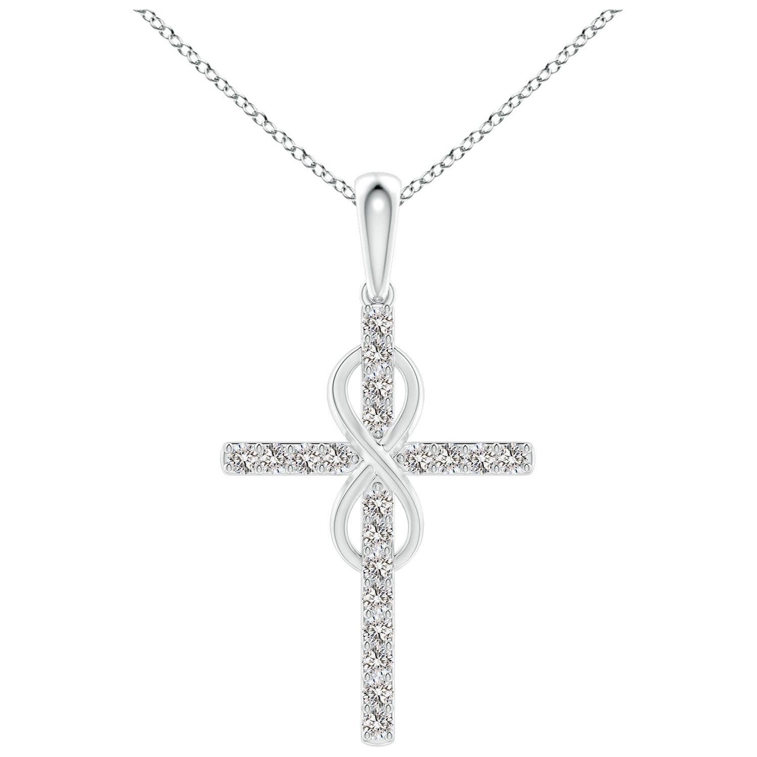 Angara Colgante Cruz e Infinito de Diamantes Naturales de 2 ct en Platino para Mujer