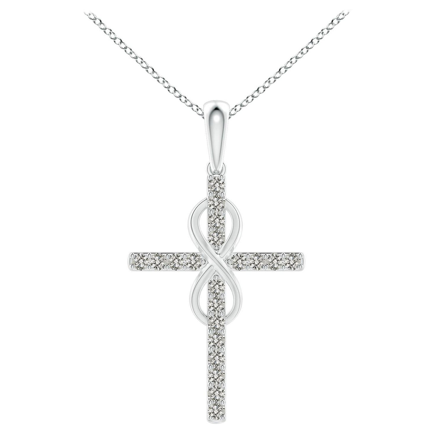 Angara Colgante Cruz e Infinito de Diamantes Naturales de 2 ct en Platino para Mujer en venta