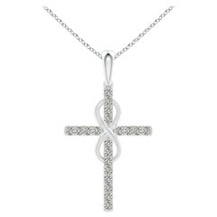 Angara Colgante Cruz e Infinito de Diamantes Naturales de 2 ct en Platino para Mujer