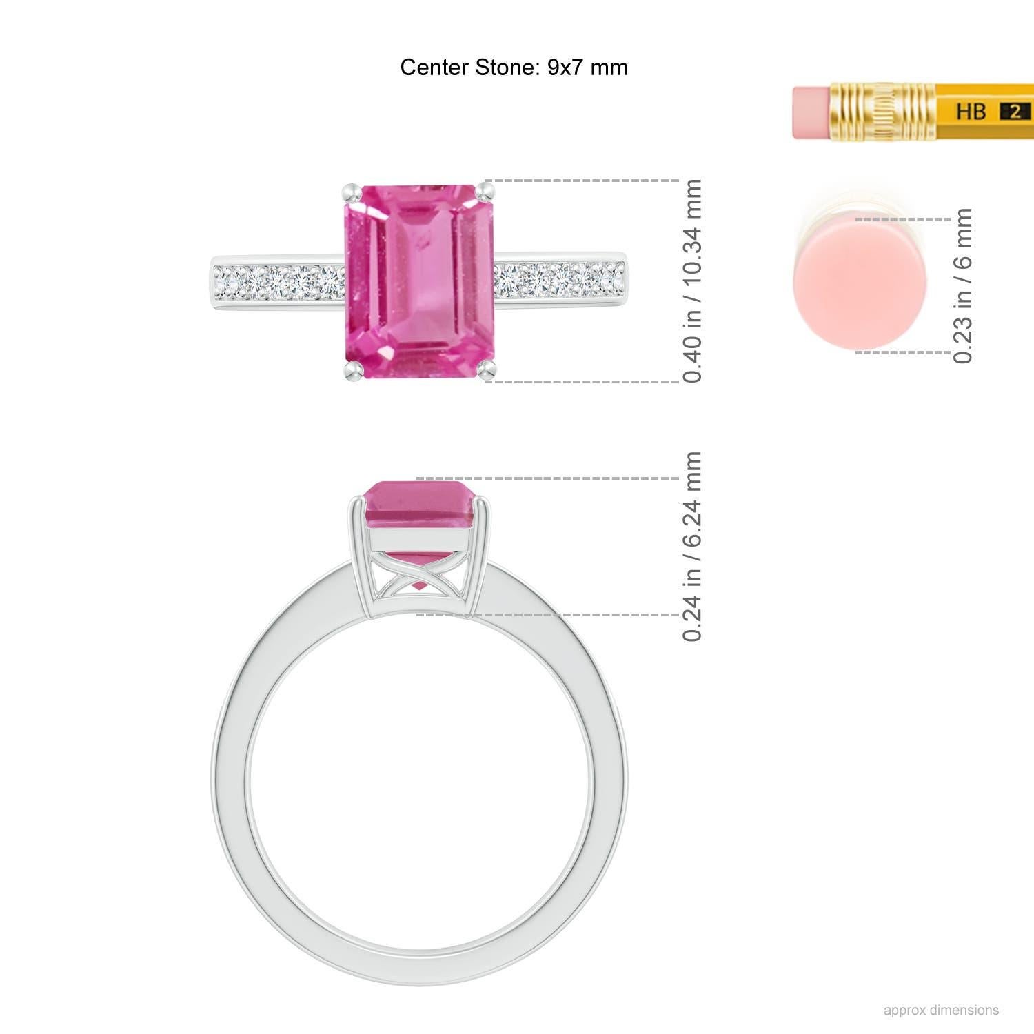 Angara natürlichen 2 ct rosa Saphir Cocktail-Ring mit Diamanten in 14K massivem Gold Damen im Angebot