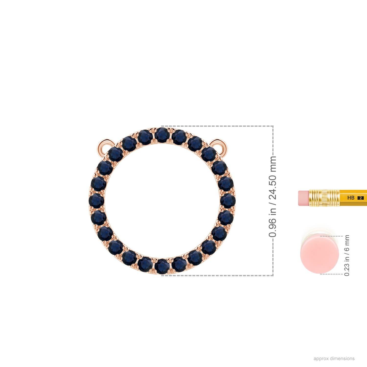 Moderno Ciondolo a forma di cerchio con zaffiro blu da 2,16 carati in oro rosa 14K di Angara. in vendita