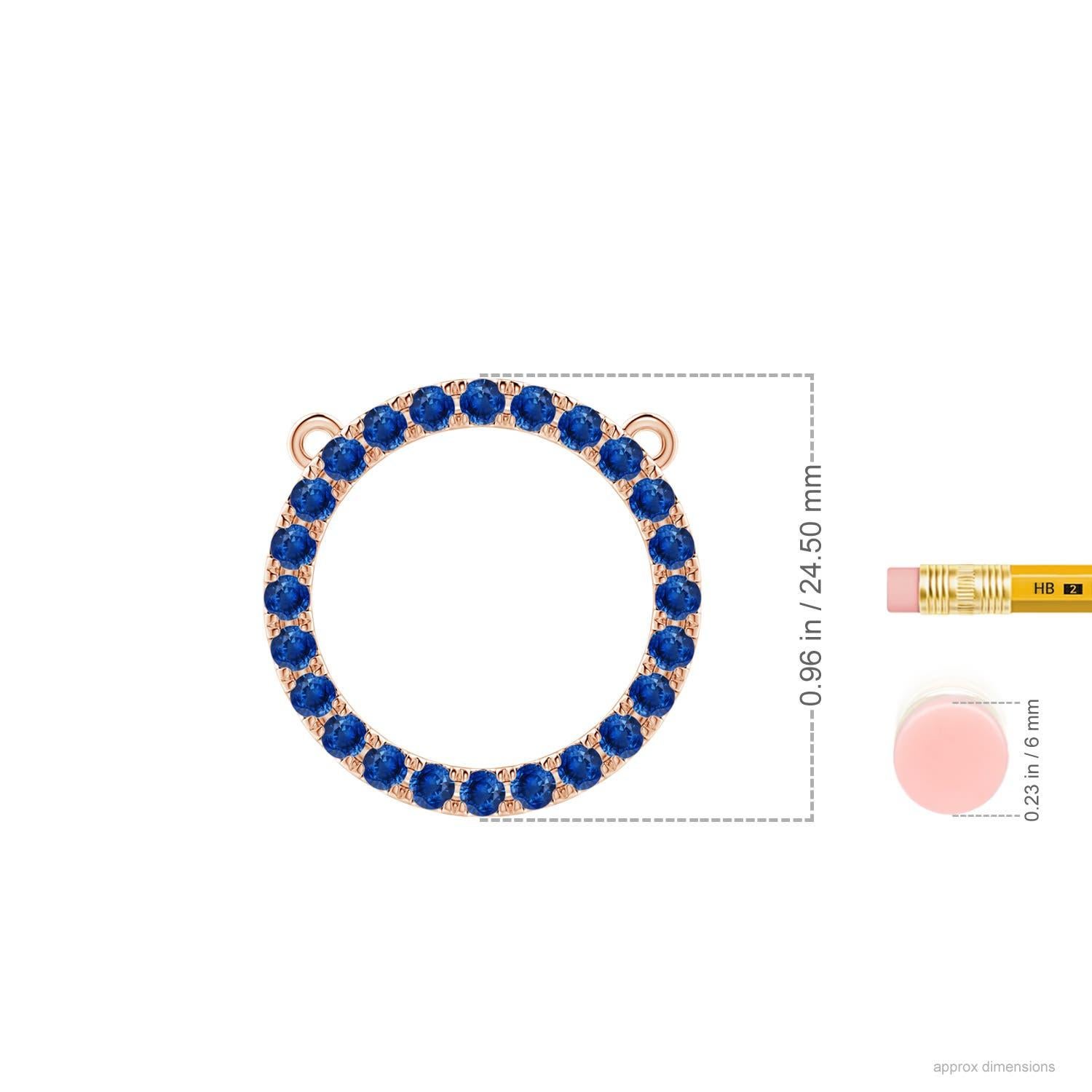 Angara Colgante de Eternidad Círculo de Zafiro Azul Natural de 2,16 ct en Oro Rosa de 14 quilates Moderno en venta