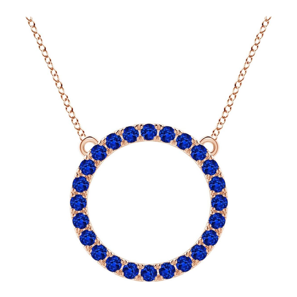Angara Nature 2.16 ct Blue Sapphire Circle Eternity Pendentif en or rose 14K