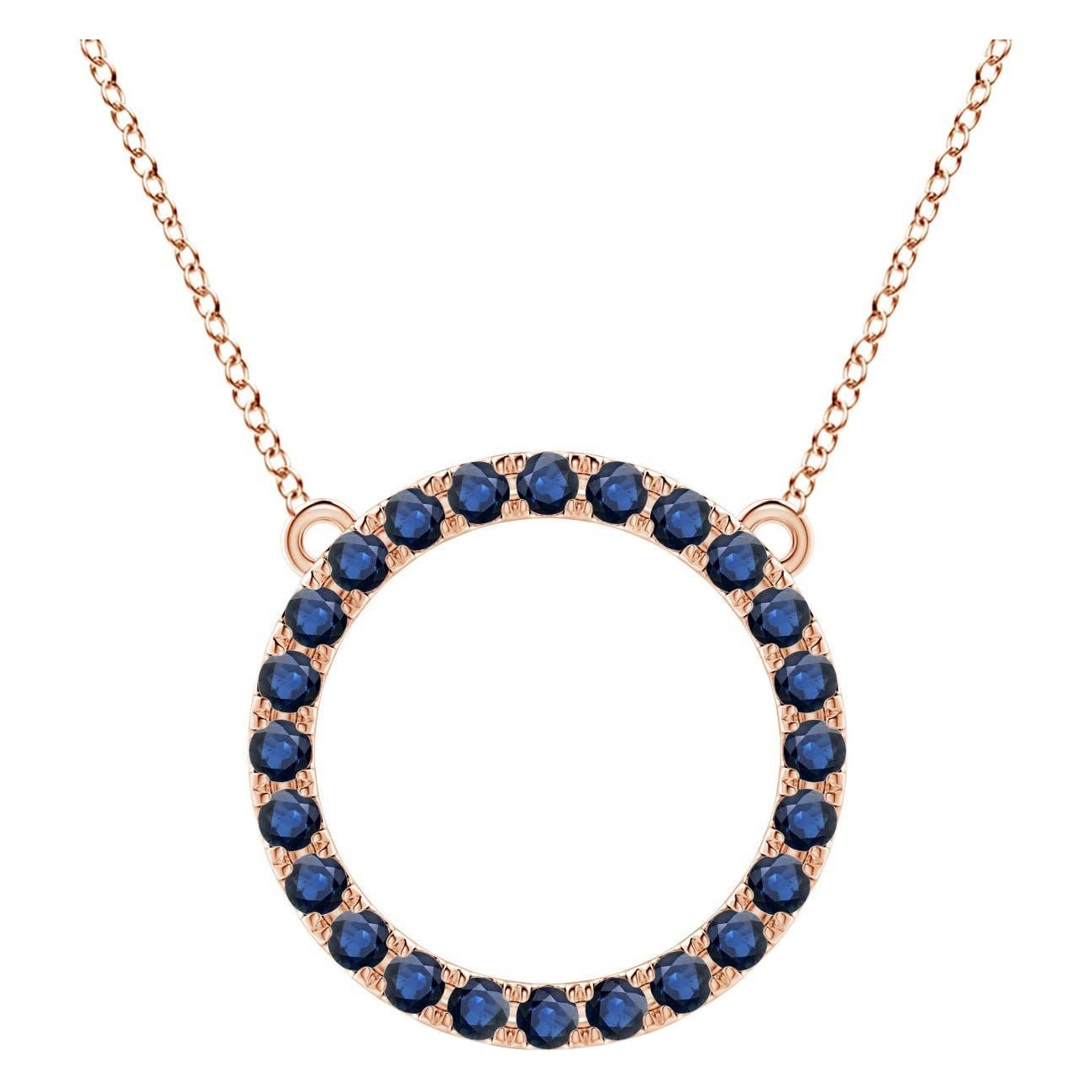 Angara Nature 2.16 ct Blue Sapphire Circle Eternity Pendentif en or rose 14K