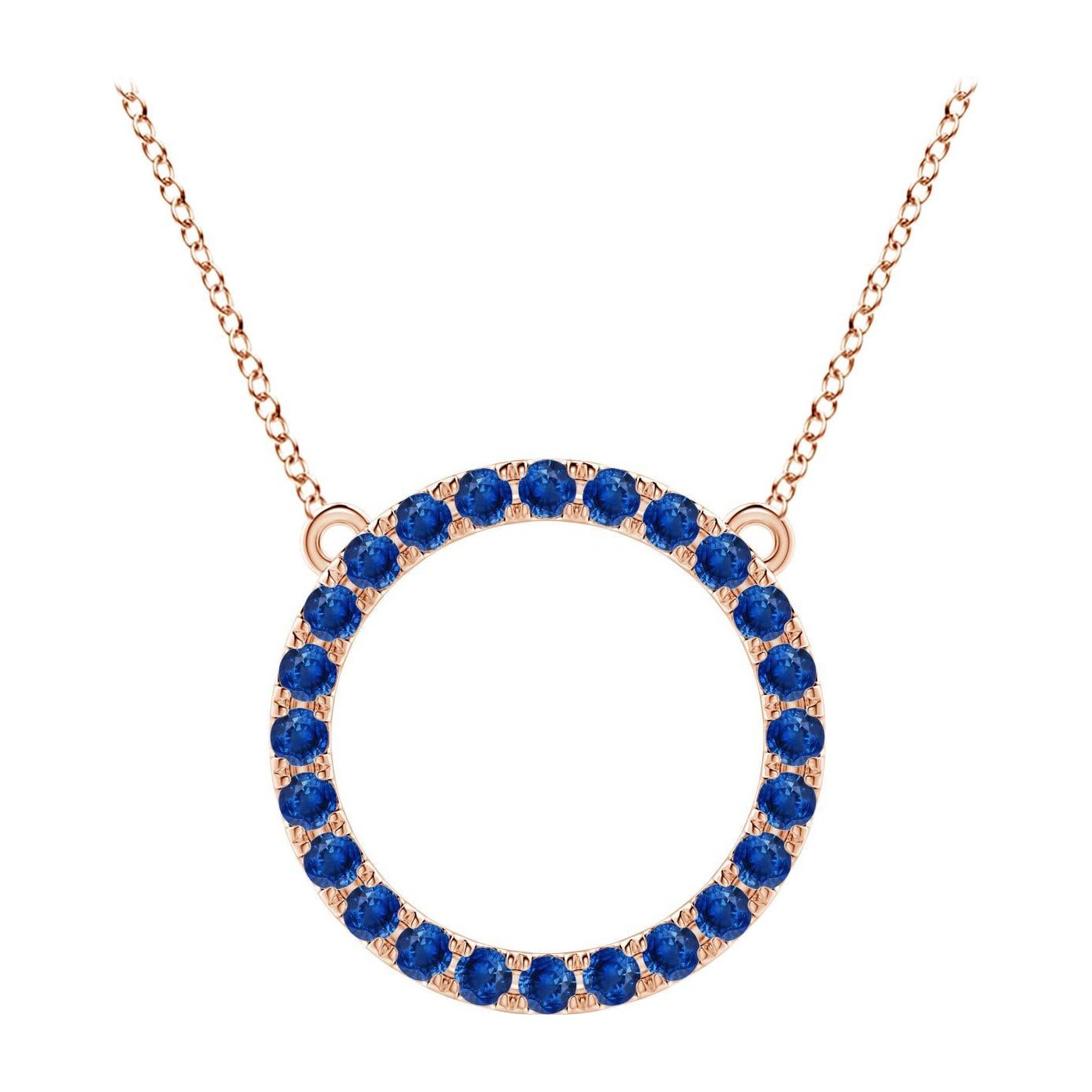 Angara Nature 2.16 ct Blue Sapphire Circle Eternity Pendentif en or rose 14K