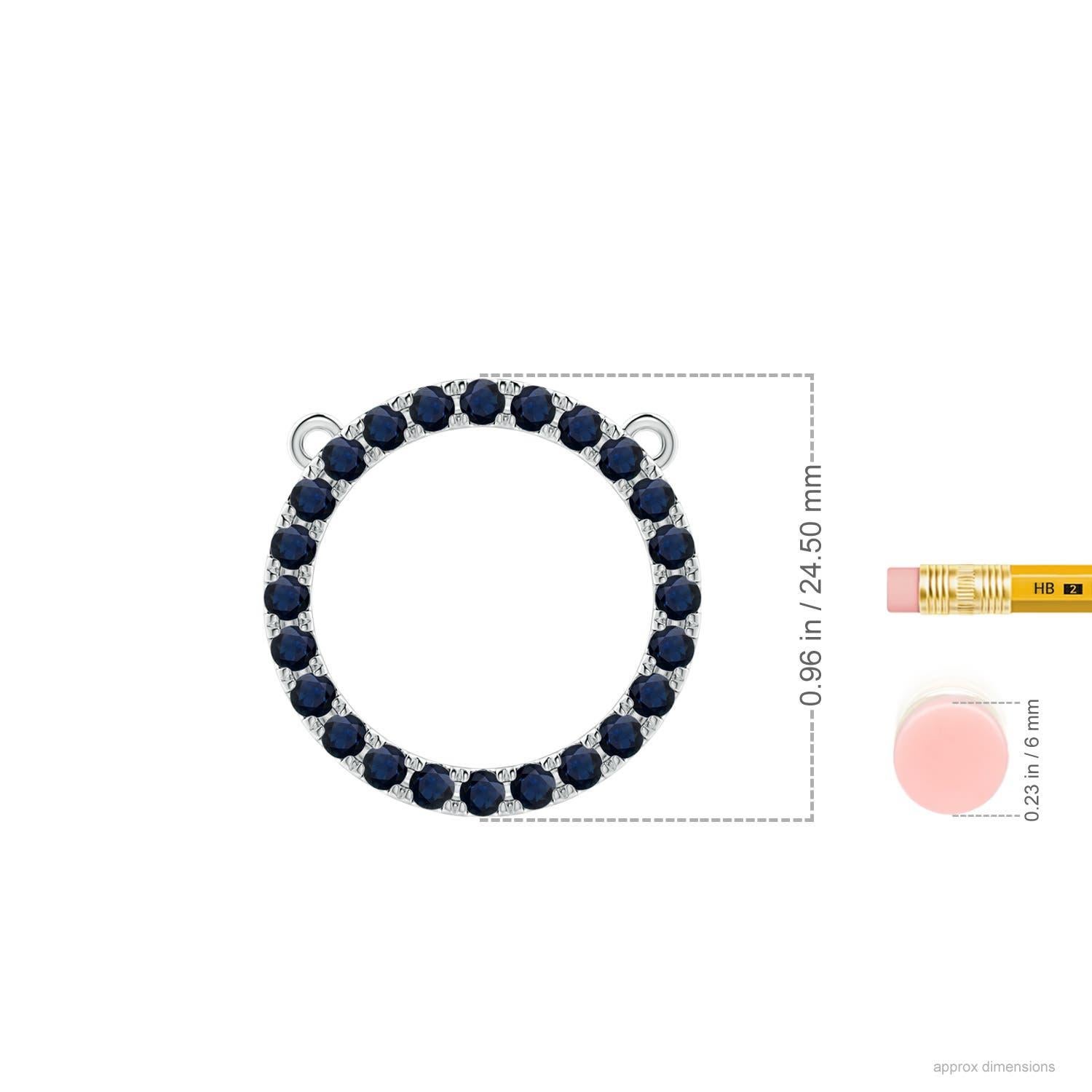 Moderno Ciondolo a cerchio per l'eternità con zaffiro blu naturale di Angara da 2,16 carati in oro bianco 14 carati in vendita