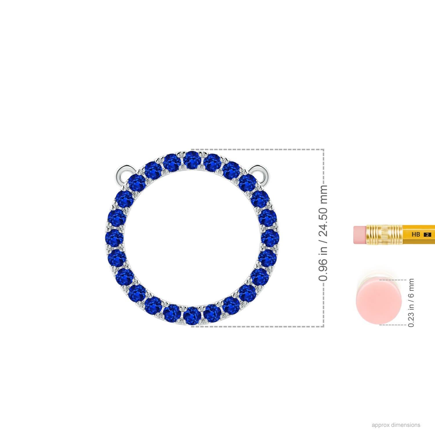 Moderno Ciondolo a cerchio per l'eternità con zaffiro blu naturale di Angara da 2,16 carati in oro bianco 14 carati in vendita