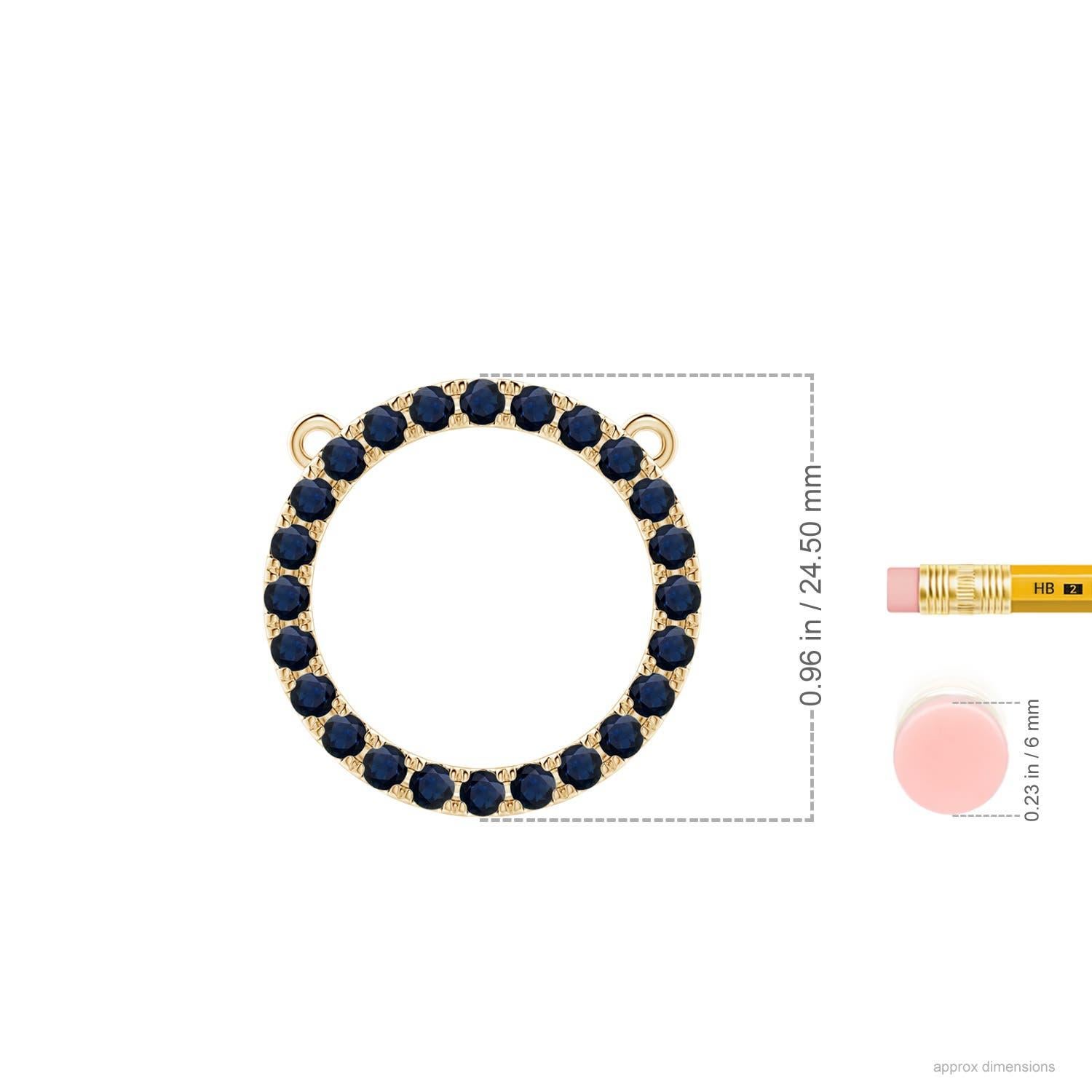 Moderno Ciondolo a forma di cerchio per l'eternità con zaffiro blu di Angara (2,16 carati) in oro giallo 14 carati in vendita