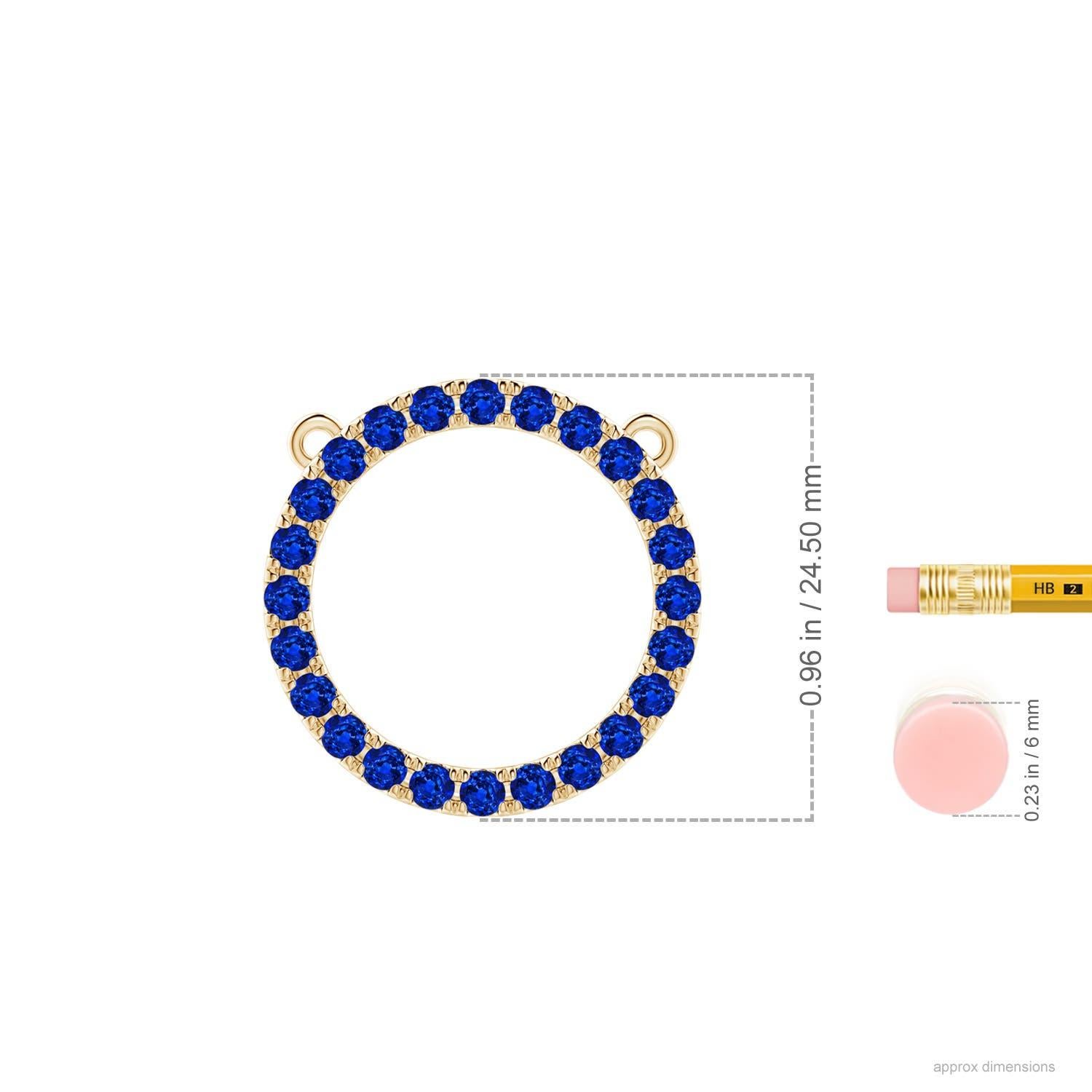 Moderno Ciondolo a forma di cerchio per l'eternità con zaffiro blu di Angara (2,16 carati) in oro giallo 14 carati in vendita