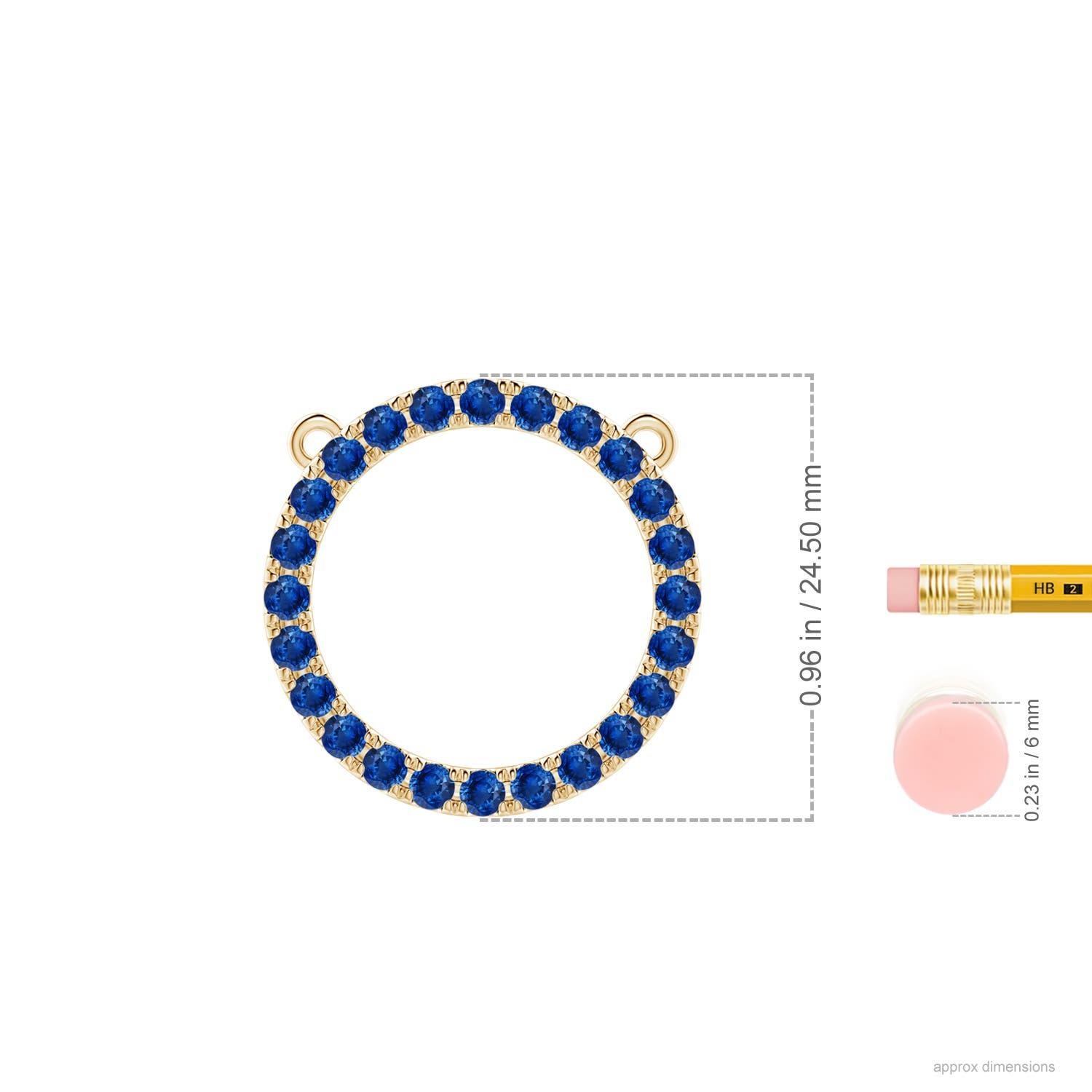 Moderno Ciondolo a forma di cerchio per l'eternità con zaffiro blu di Angara (2,16 carati) in oro giallo 14 carati in vendita