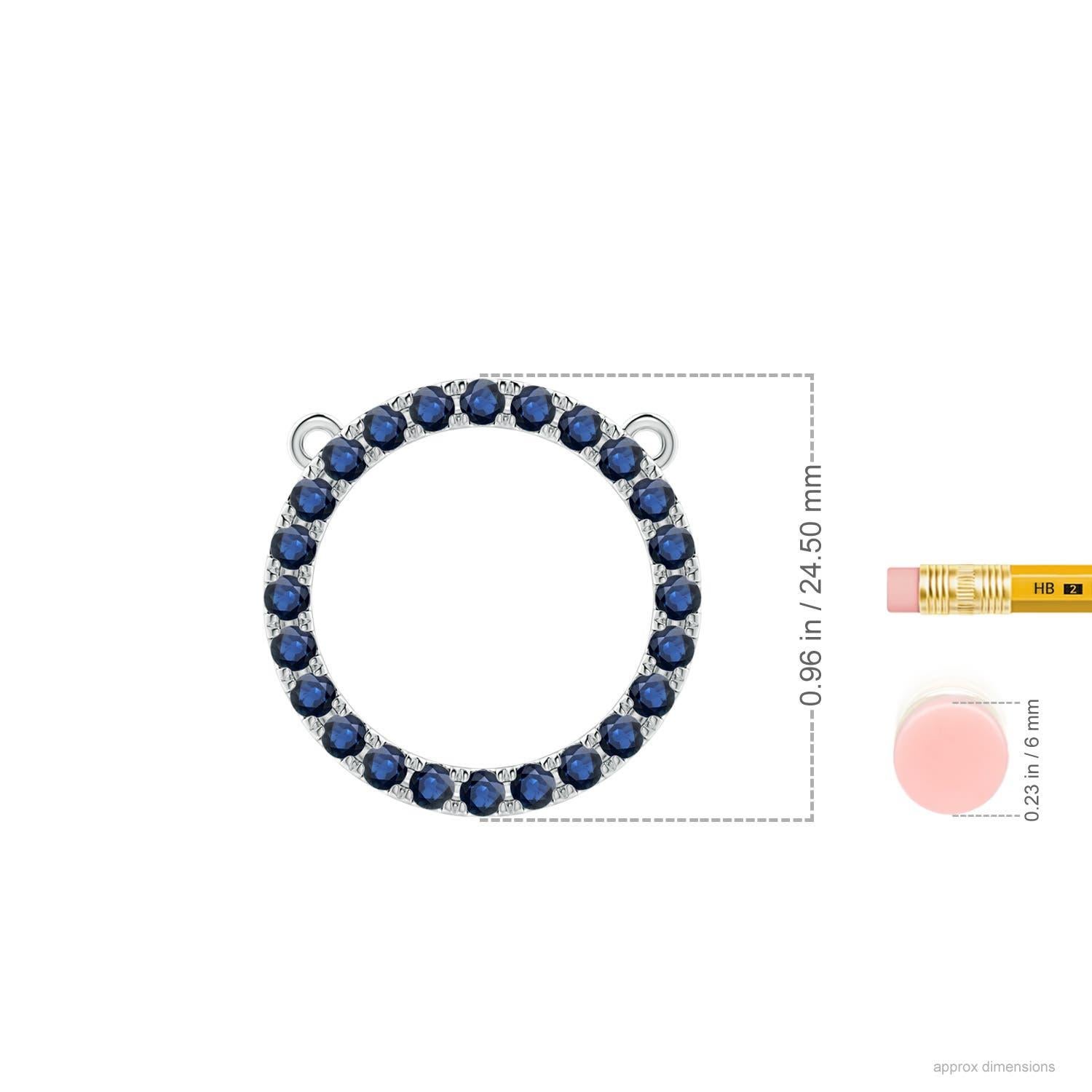 Moderno Ciondolo a cerchio aperto con zaffiro blu di Angara Nature da 2,16 carati in platino in vendita