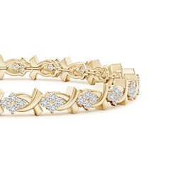 Bracciale Angara con motivo a "X" di diamanti naturali da 2,16 carati in oro massiccio 14 carati