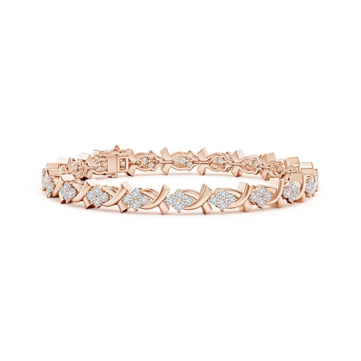 Angara Pulsera de oro macizo de 14 quilates con motivo 