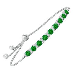 Bracelet Bolo en or 14K avec émeraude naturelle de 2,16 ct et accents en diamant de l'Angara