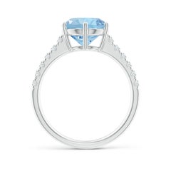 Angara Natural 2.3 ct Aquamarine Solitaire Engagement Ring in 14K Solid Gold