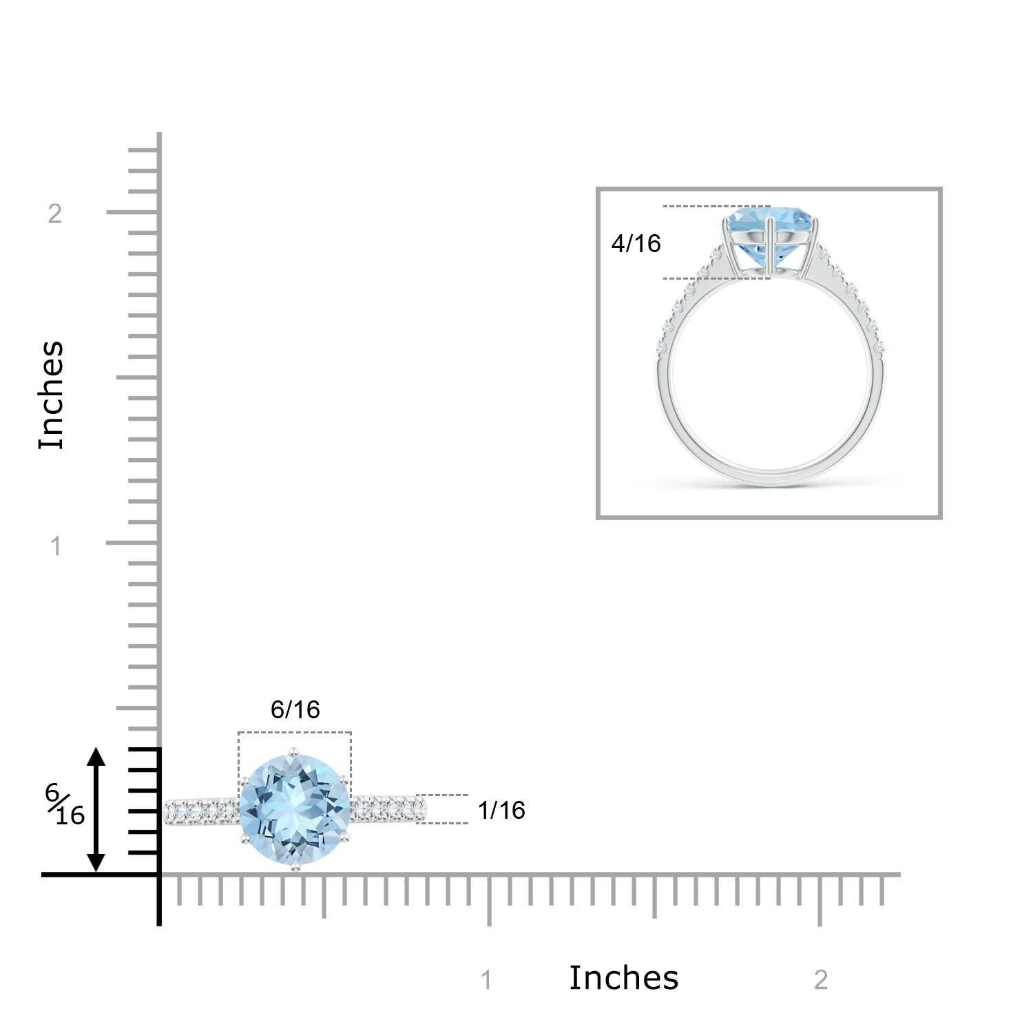 Angara natürlichen 2,3 ct Aquamarin Solitär Verlobungsring in 14K massivem Gold im Angebot 2