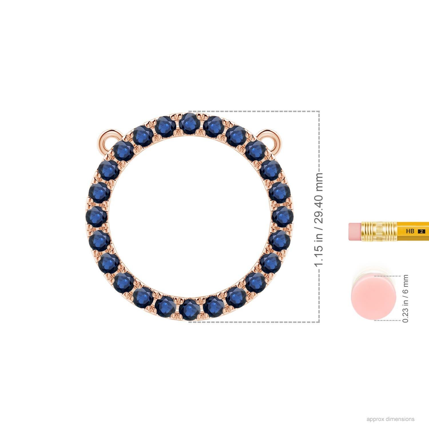 Moderno Ciondolo a cerchio per l'eternità con zaffiro blu da 3,36 carati di Angara in oro rosa 14 carati in vendita