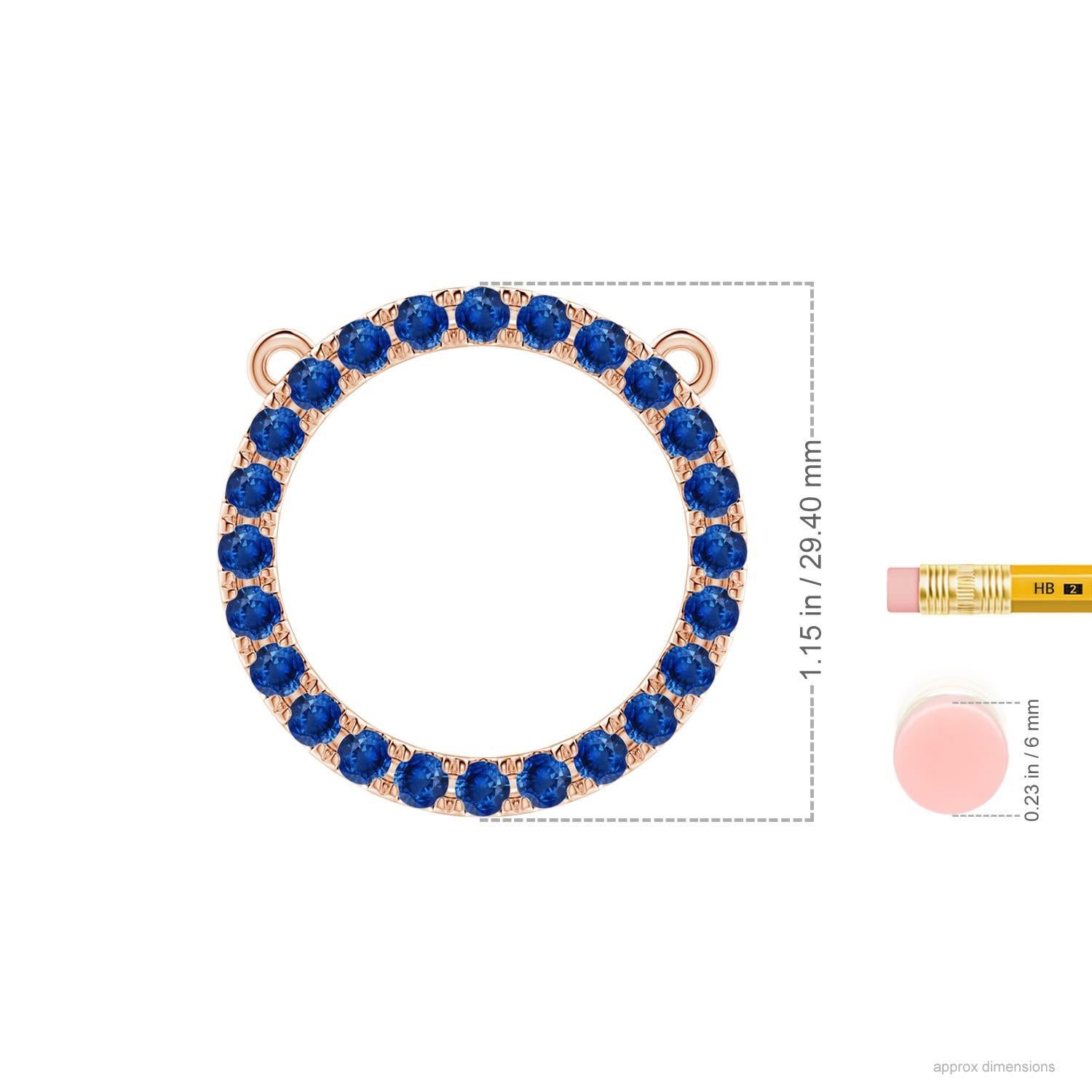 Moderno Ciondolo a cerchio per l'eternità con zaffiro blu da 3,36 carati di Angara in oro rosa 14 carati in vendita