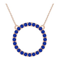 Angara Nature 3.36 ct Blue Sapphire Circle Eternity Pendentif en or rose 14K