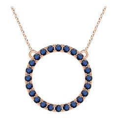 Angara Natural 3.36 ct Blue Sapphire Circle Eternity Pendant in 14K Rose Gold
