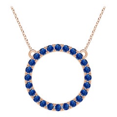 Angara Natural 3.36 ct Blue Sapphire Circle Eternity Pendant in 14K Rose Gold
