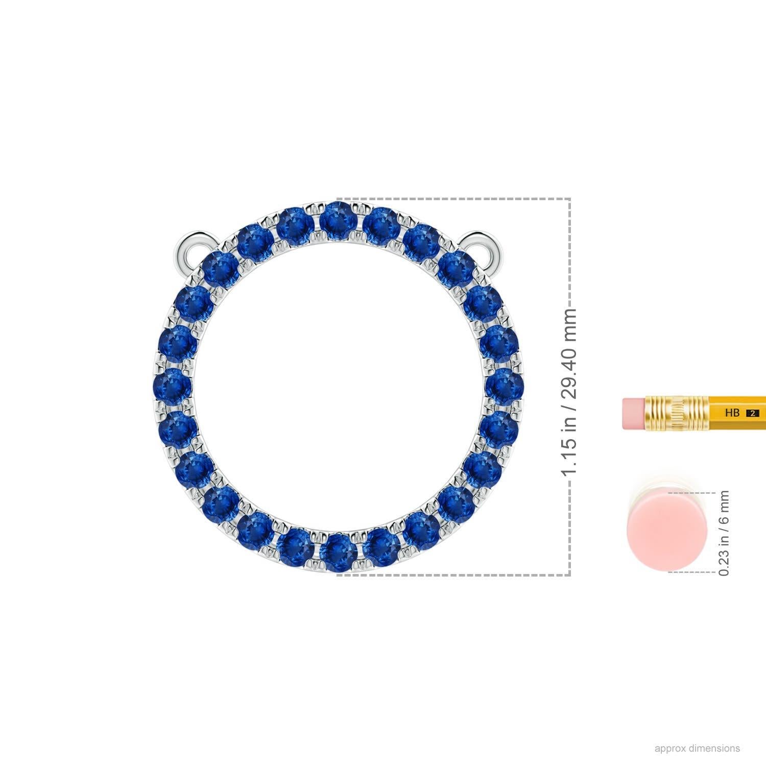 Moderne Angara Nature 3.36 ct Blue Sapphire Open Circle Eternity Pendentif en platine en vente