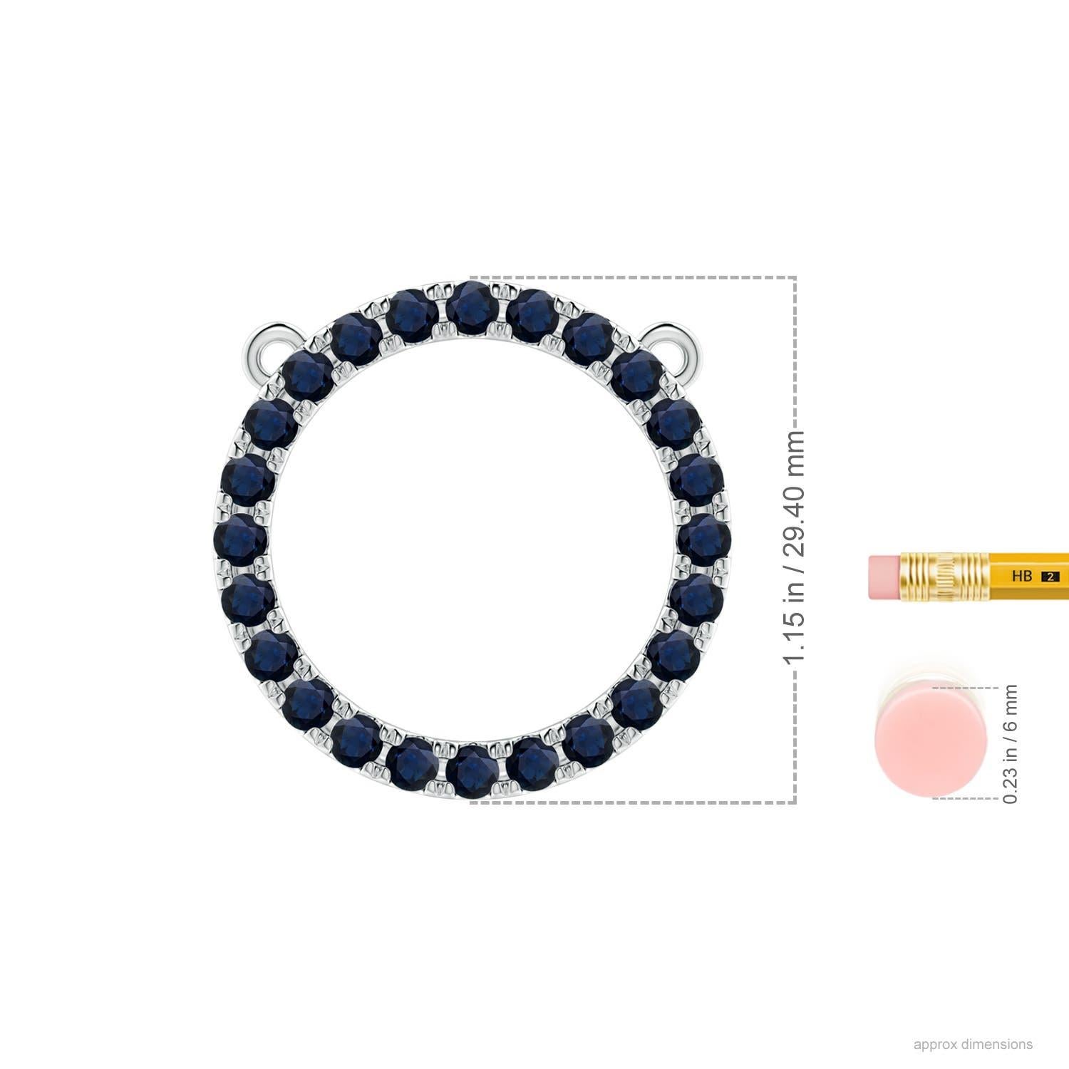 Moderne Angara Nature 3.36 ct Blue Sapphire Open Circle Eternity Pendentif en platine en vente