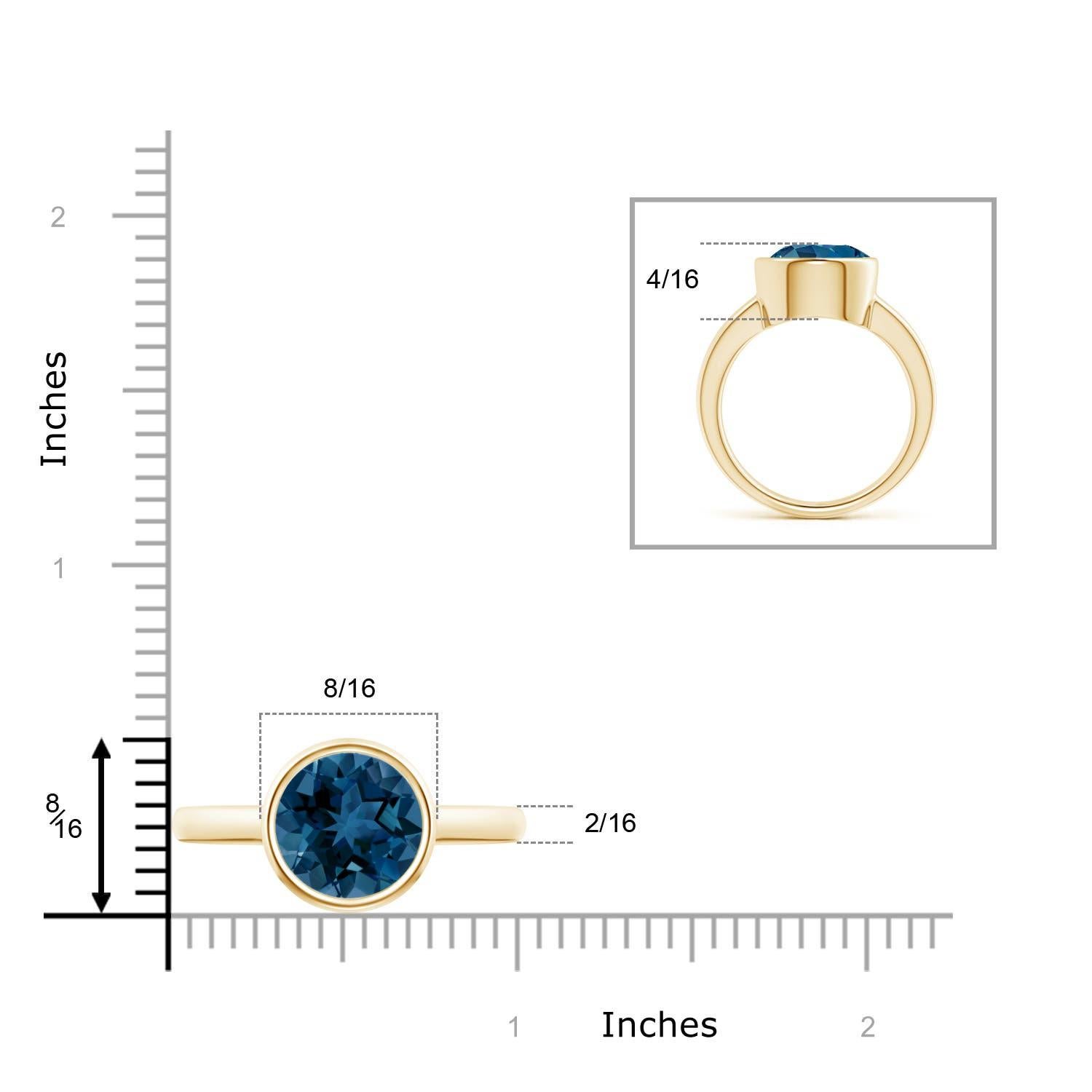 Angara Natürlicher 4,2 ct Londoner Blautopas Solitär Verlobungsring in 14K Gold im Zustand „Neu“ im Angebot in Los Angeles, CA