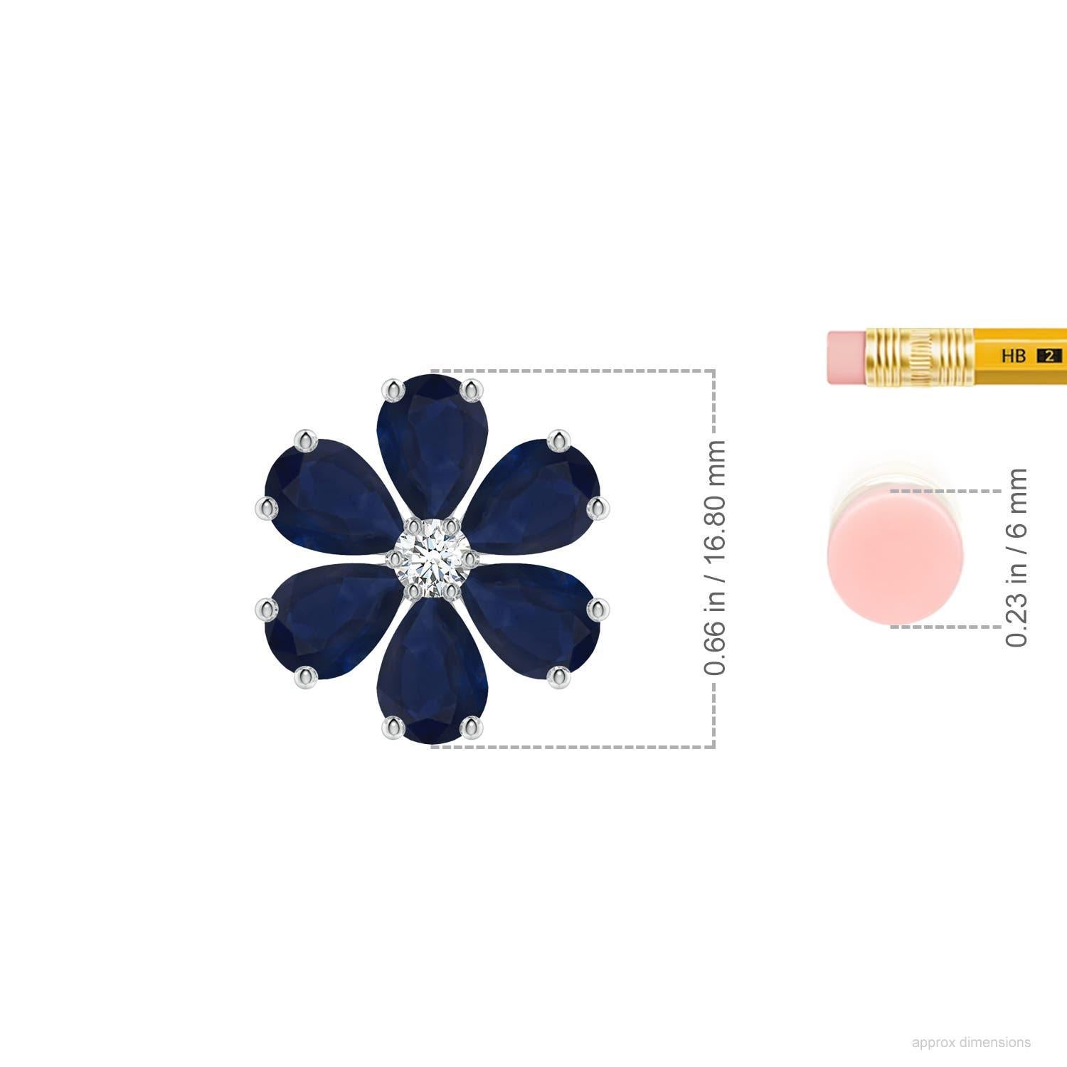 Elaborado en platino, este colgante de zafiro y diamante presenta un atractivo diseño floral. Los zafiros en forma de pera deslumbran con su encanto azul y están adornados alrededor de un brillante diamante, formando una delicada flor.
El zafiro