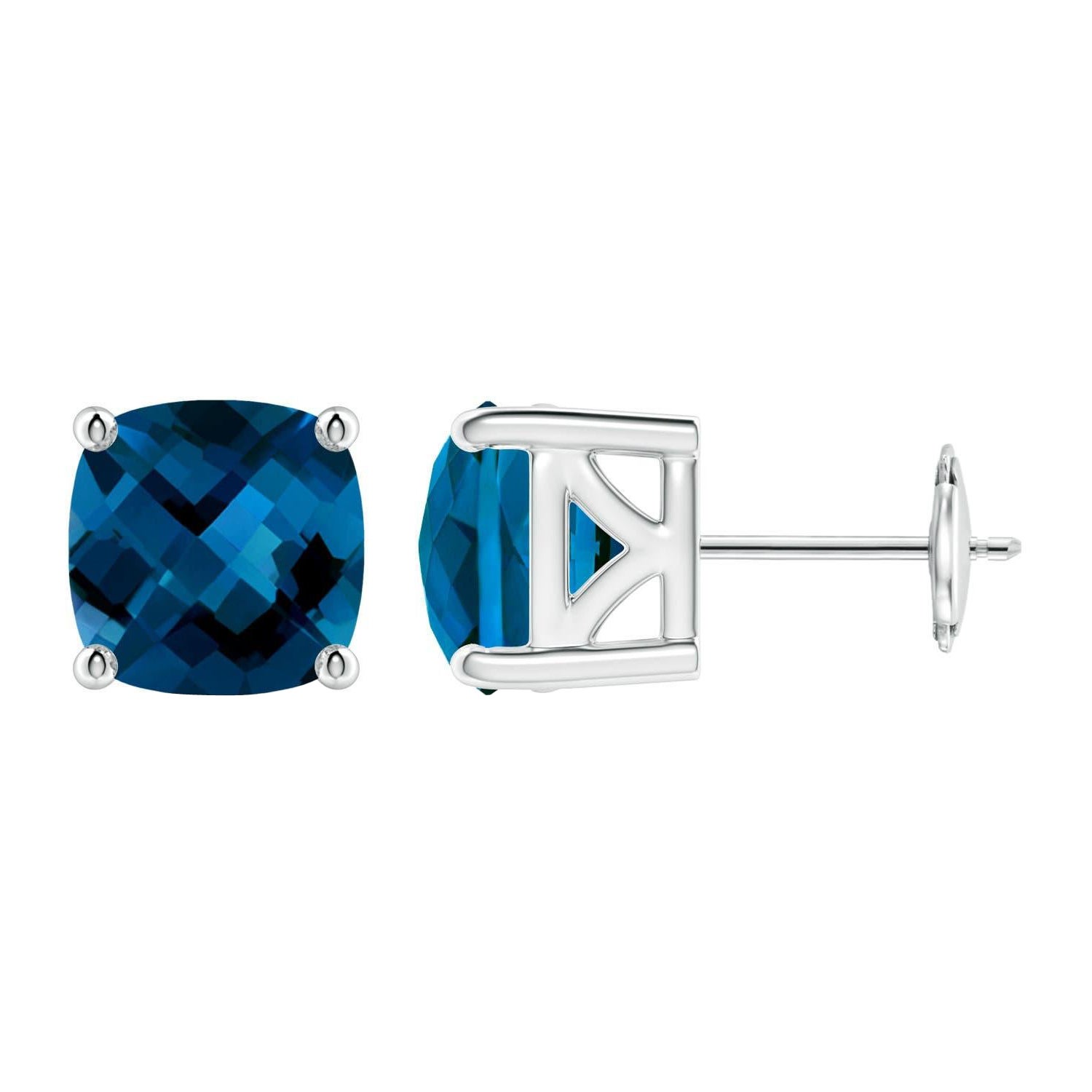 Angara Natürlicher 4,8 ct Londoner Blautopas Solitär Ohrstecker in 14K Gold