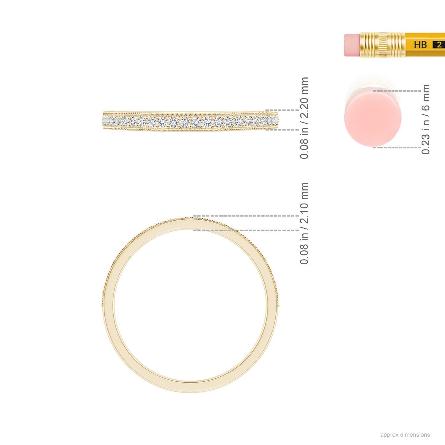 Angara Natural Aeon Vintage Style Half Eternity Wedding Ring in 14K Solid Gold In New Condition For Sale In Los Angeles, CA