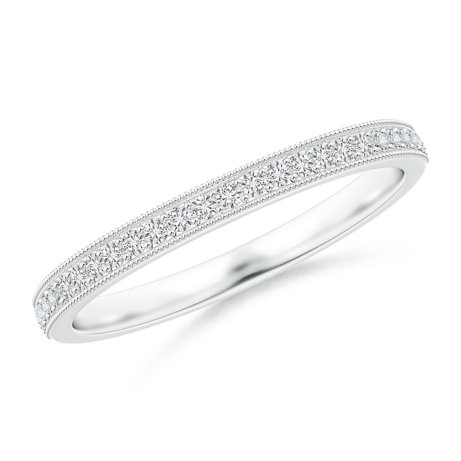 Women's Angara Natural Aeon Vintage Style Half Eternity Wedding Ring in 14K Solid Gold For Sale