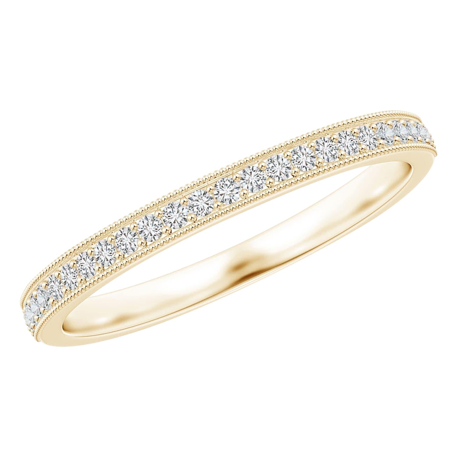 Anillo de boda de media eternidad Angara Natural Aeon Vintage Style en oro macizo de 14 quilates