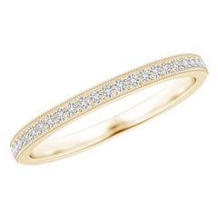 Anillo de boda de media eternidad Angara Natural Aeon Vintage Style en oro macizo de 14 quilates