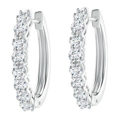 Angara - Créoles en or 14 carats serties de diamants naturels pour femmes