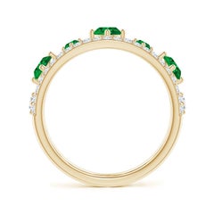 Angara Natural Art Deco Inspired Emerald and Diamond Ring in 14K Solid Gold