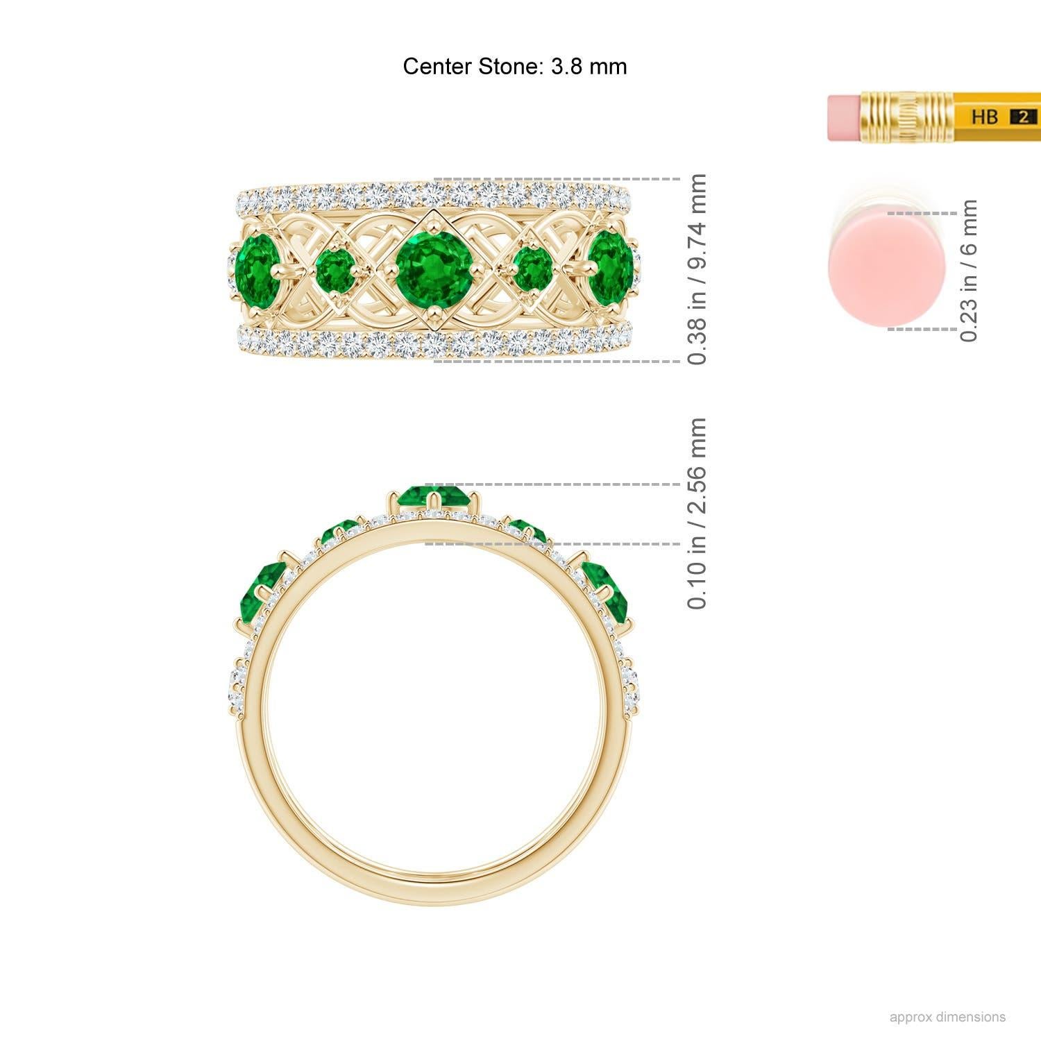 Angara Natural Art Deco inspiriert Smaragd und Diamant-Ring in 14K Solid Gold im Zustand „Neu“ im Angebot in Los Angeles, CA