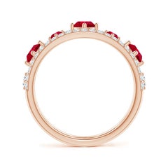 Angara Natural Art Deco Inspired Ruby and Diamond Ring in 14K Solid Gold