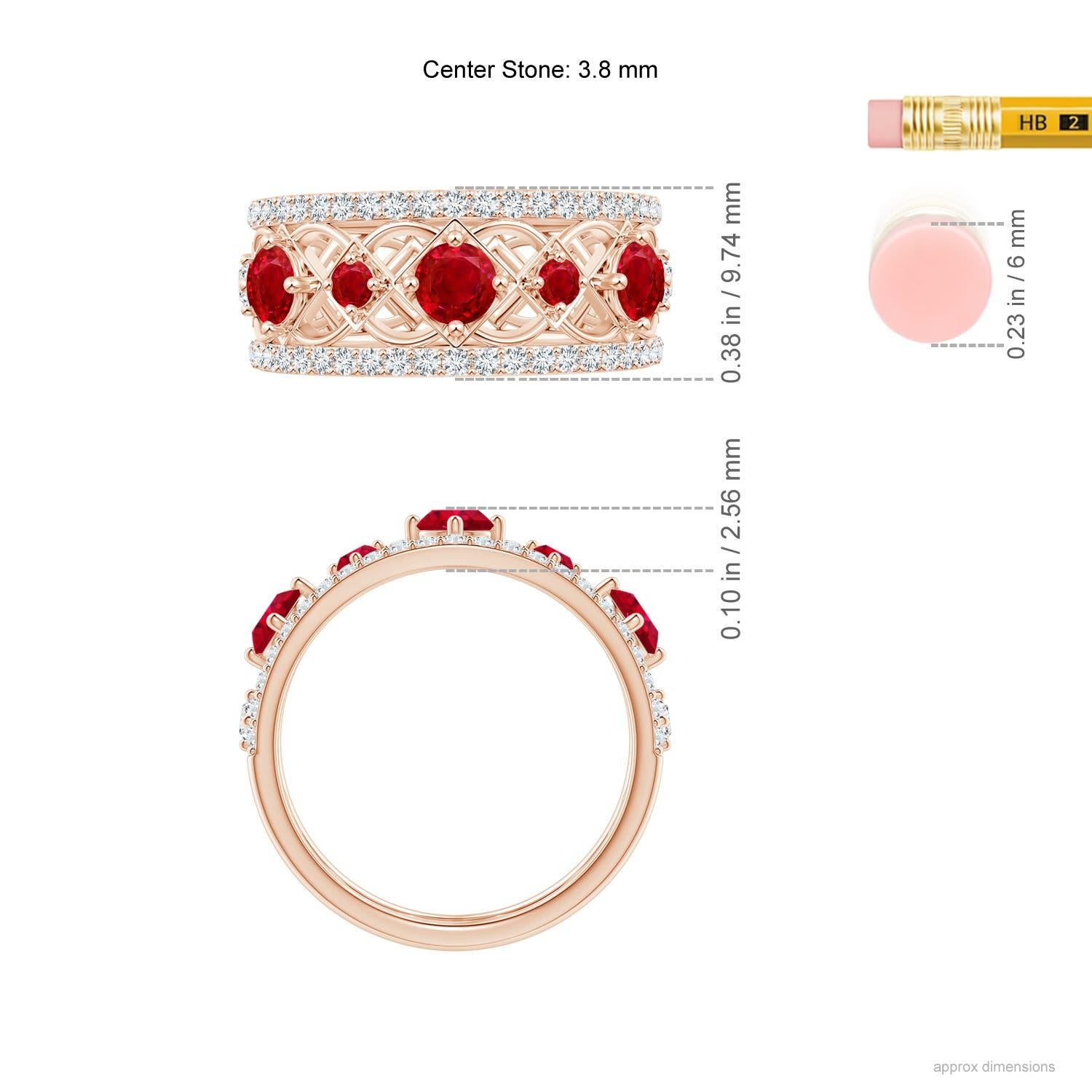 Angara Natural Art Deco inspiriert Rubin und Diamant-Ring in 14K massivem Gold Damen im Angebot
