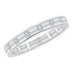 Angara natürlichen Baguette 1,65 ct Diamant Ewigkeit Ring in 14K massivem Gold