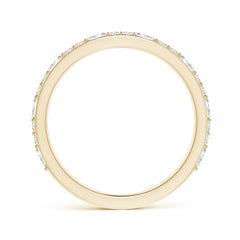 Angara Anello impilabile a mezza eternità con diamanti tondi e baguette naturali in oro 14K