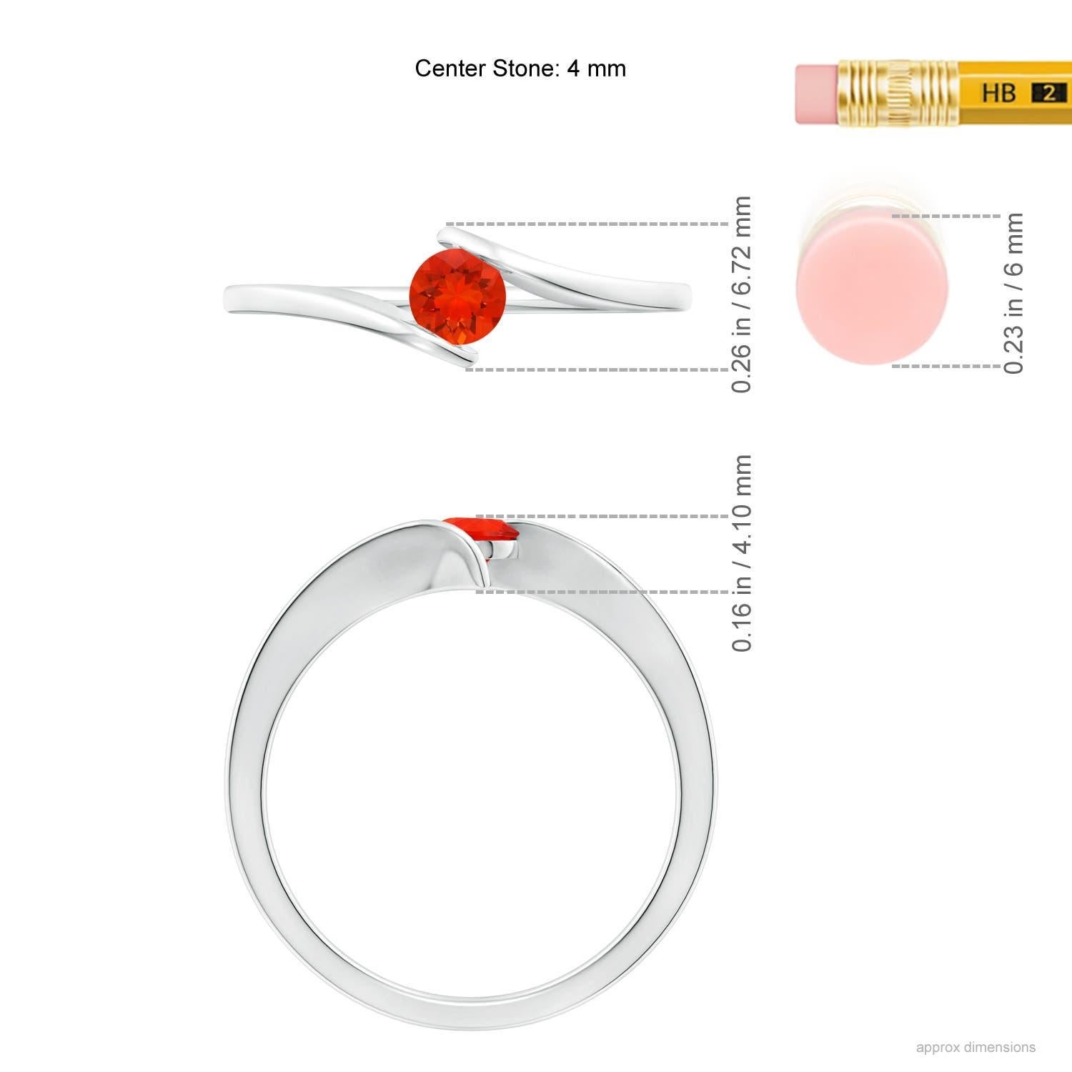 Angara natürlichen Bar-Set Solitär Runde Feuer Opal Bypass Ring in 14K massivem Gold im Zustand „Neu“ im Angebot in Los Angeles, CA